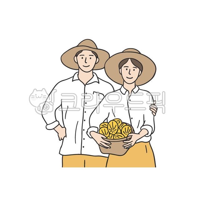 workman,melon farming,farmer image,farmer illustration,Melon farming,straw hat,harvesting,orchard,Farm,farming,Melon harvest,farmer,Agriculture,melon,young farmer,couple farmers