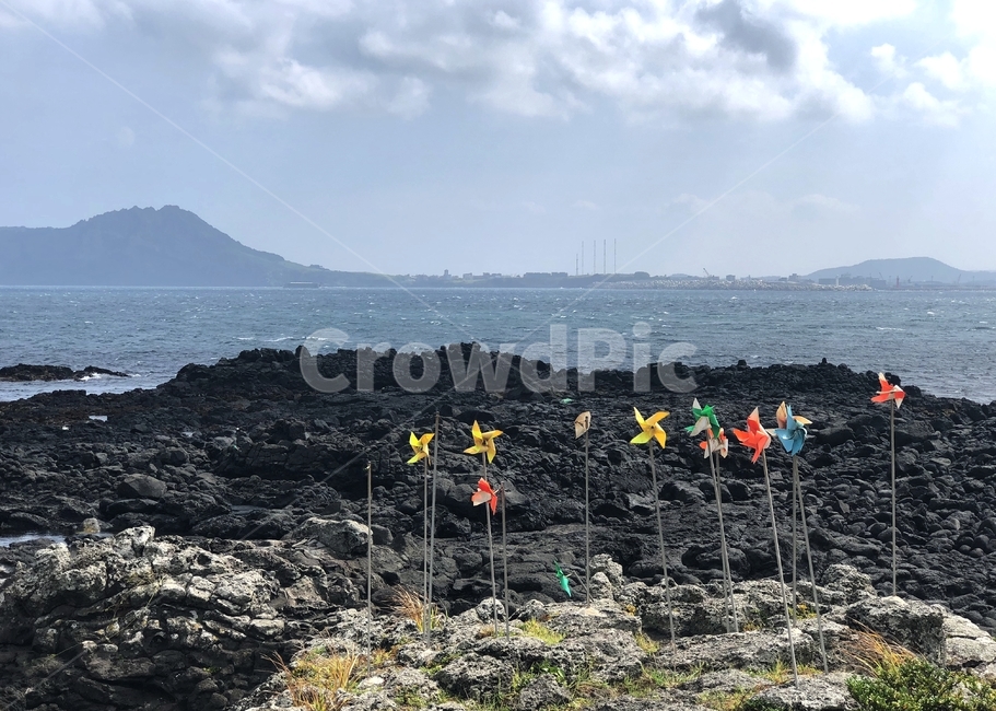 바람개비,바다,바닷가,섬,풍경,자연,제주도,우도,구름,힐링,바람