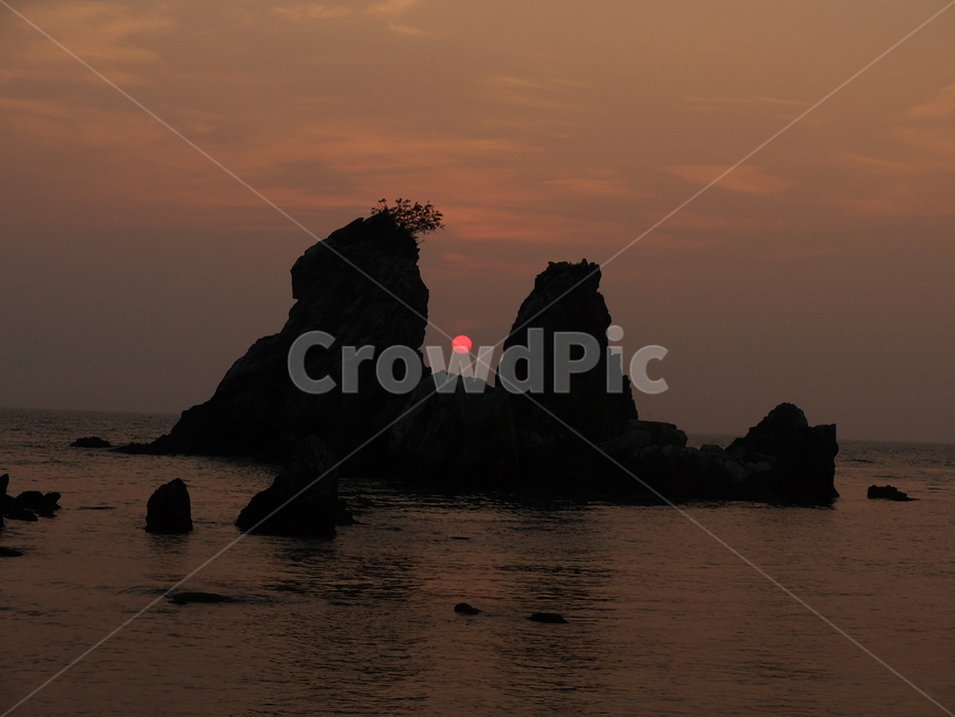 형제봉,동해바다,아침노을,추암해변,일출,바다