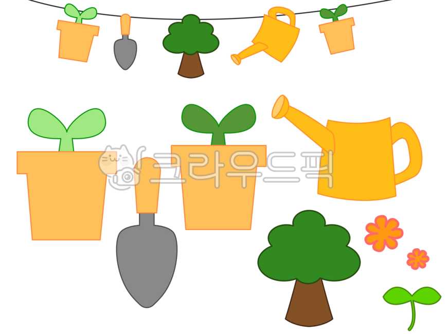 Arbor Day Garland,Arbor Day Environment Composition,Garland,Arbor Day,Arbor Day Kindergarten,Arbor Day Daycare,Arbor Day Event,Flowerpot Garland,Shovel,Watering Can,Tree,Tree Garland,Flower,Arbor Day Cute Garland,Arbor Day Garland Design