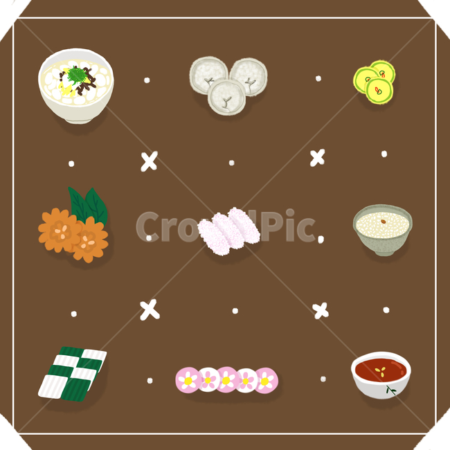 설날,음식,떡국,만두,전,호박전,약과,다과,식혜,절편,꽃절편,수정과,일러스트,손그림,전통음식,한식,food,koreanfood,traditionfood,illustration,handpainting,그래픽,일러스트레이션,graphic,illustration