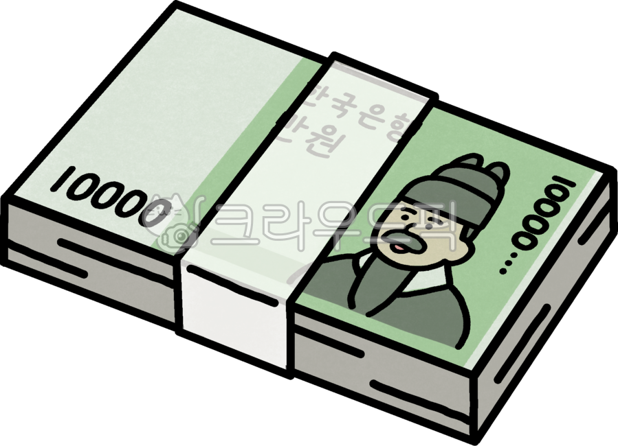 돈,현금,지폐,돈다발,현금다발,지폐다발,저축,일러스트,세종대왕,만원,1만원,재산,자산,부자,금고,은행