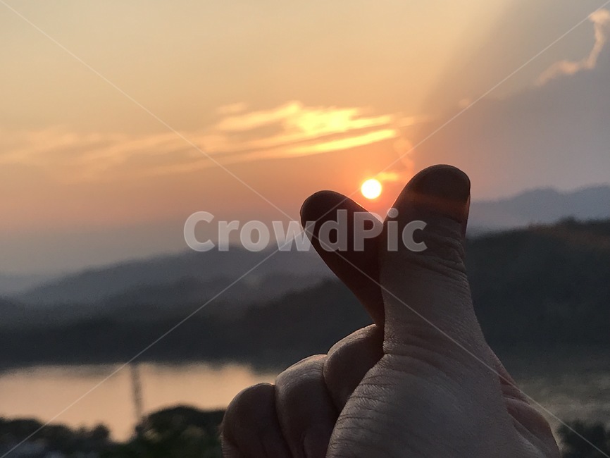 손가락,finger,노을,태양,해,하트,사랑