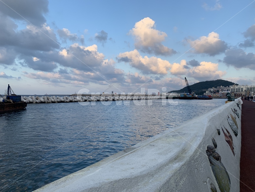 제주도,노상,올레길,길,바다,구름,가을,해질녘,경치,제주