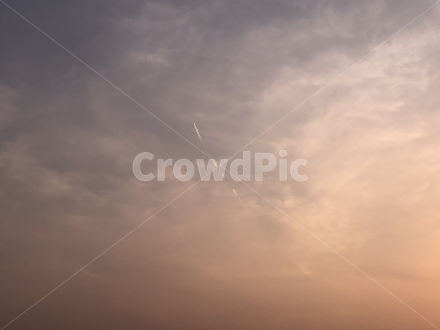 하늘,비행운,구름,노을,sky