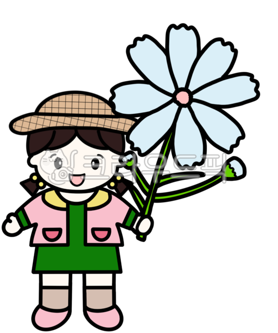 코스모스,코스모스일러스트,꽃,가을꽃,어린이,어린이일러스트,유치원생,학생,사람