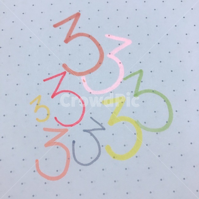 숫자,3,숫자3다양하게그리기,알록달록,색깔별3