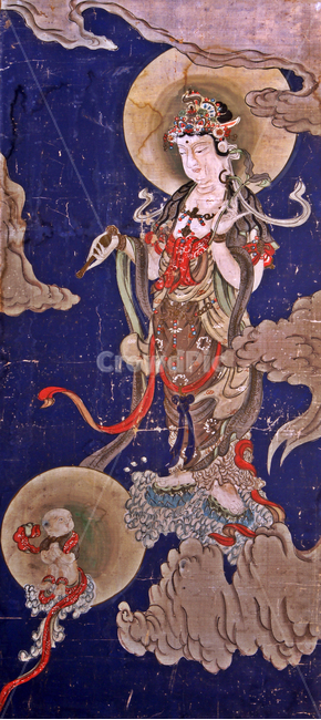 수월관음도,봉원사,고려시대,석채,관음보살,불교유물,탱화,종교,신앙,religion,belief,faith