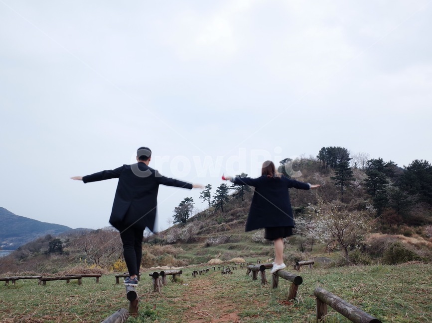 연인,장난,줄타기,섬,거제도,사랑,커플