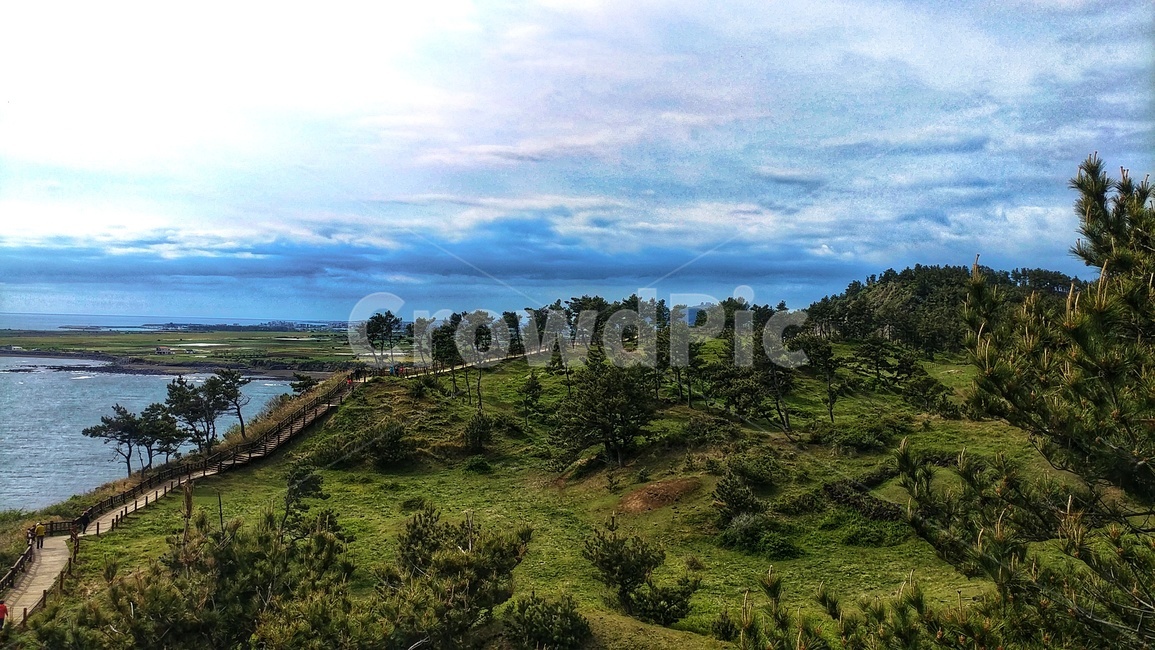 구름,산,풍경,송악산,나무,자연,풍경,nature,landscape,outdoors,옥외,land,땅