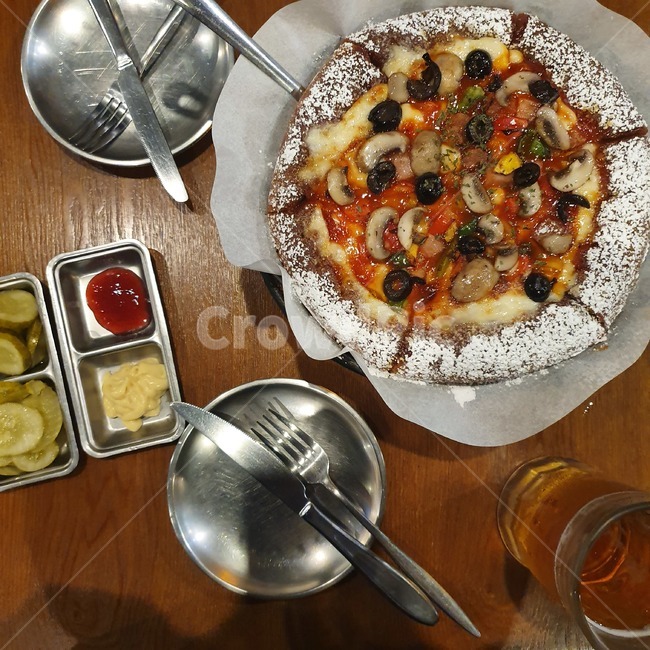 시카고피자,피자,음식,맥주,요리