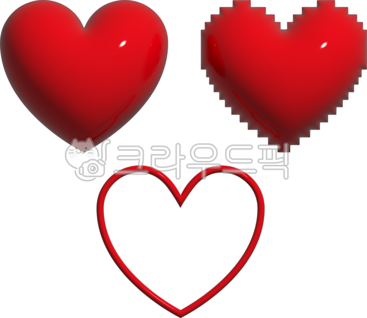 입체하트, 3d하트, 하트, 하트png, heart, 사진,이미지,일러스트,캘리그라피 - spcbfjf637작가