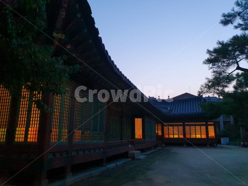 궁,한옥,경복궁,노을,민속촌