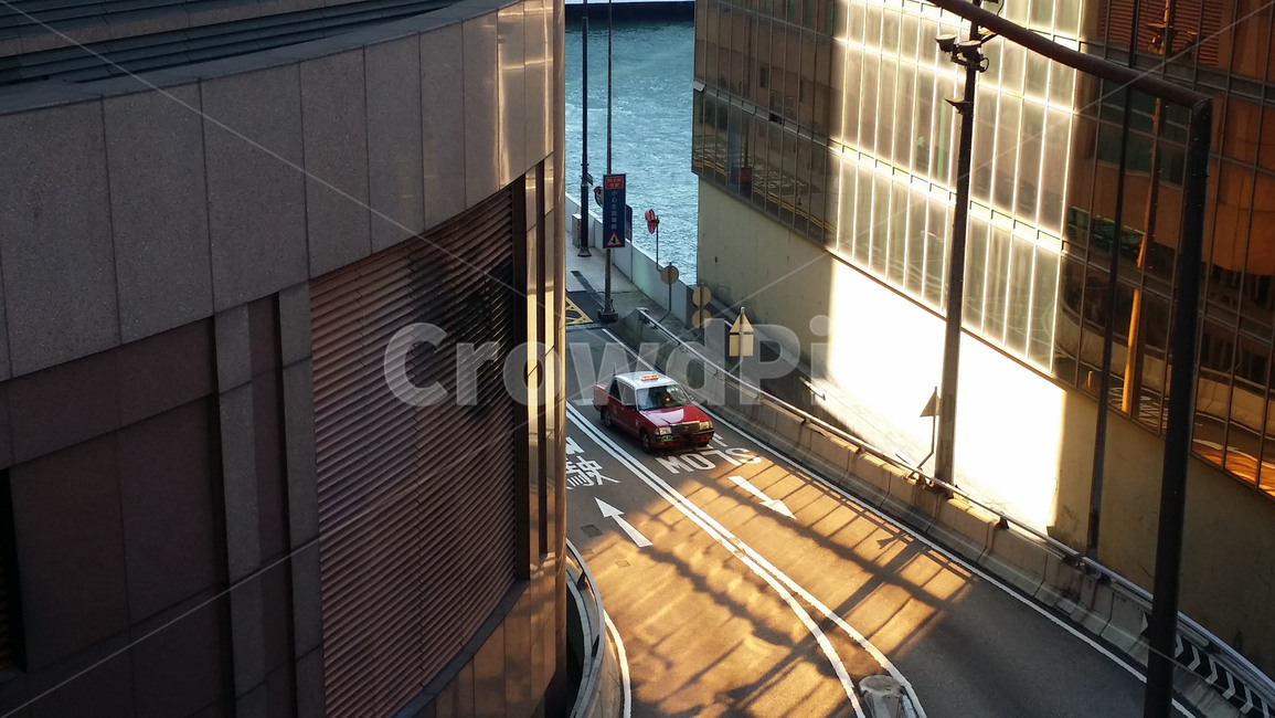 taxi,택시,차도,도로,건물,빌딩,홍콩,도시,타워,building,city