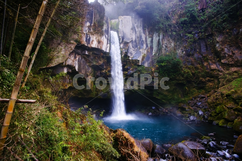 산,물,폭포,옥빛,대나무,바위,물안개,자연,풍경,nature,landscape,river,강,water,outdoors,옥외,waterfall