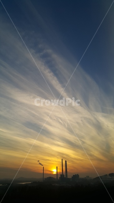 노을,하늘,구름,파랑,태양,sunset,sky,cloud,blue,sun,산업,industry,industrial
