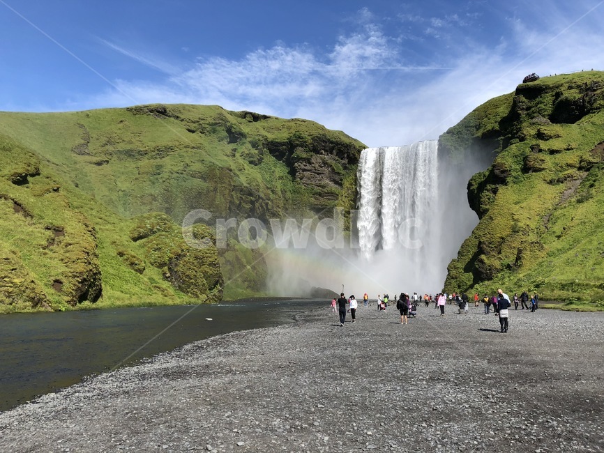 폭포,아이슬란드,물,자연,waterfall,river,화산,무지개,rainbow,하늘,구름