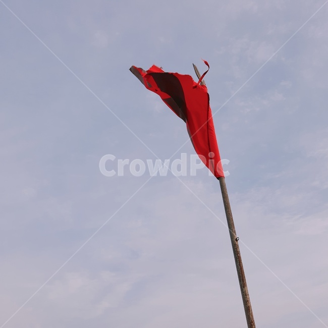 깃발,빨강,하늘,sky,flag