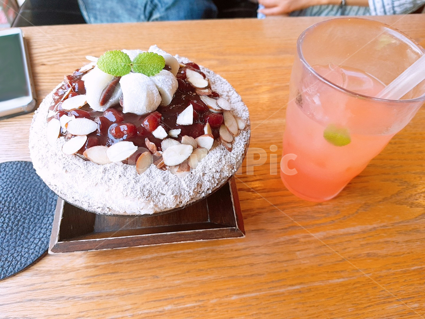 팥빙수,팥,찹쌀,과일주스,찹쌀떡,redbean,fruitjuice,간식,맛있는,아몬드