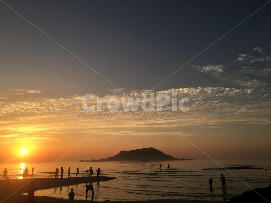 제주도,일몰,함덕해수욕장,섬,풍경,구름,태양,바다,여행,힐링
