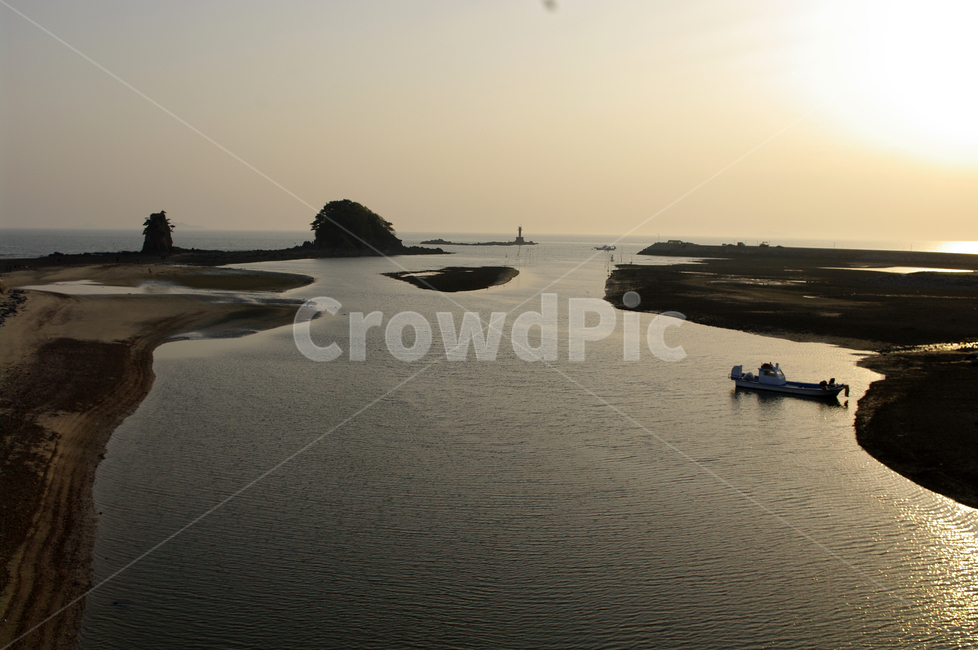 안면도,석양,바다,풍경,배,해안,꽃지해변,자연,풍경,nature,landscape,outdoors,옥외,watercraft,선박,transportation,교통,vehicle,차량
