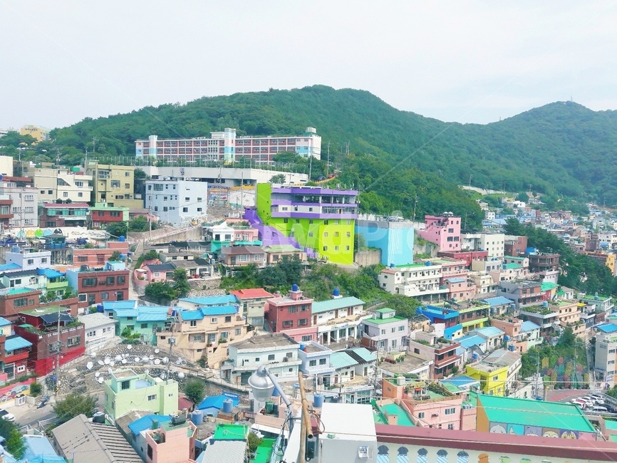 산,건물,언덕,도시,풍경