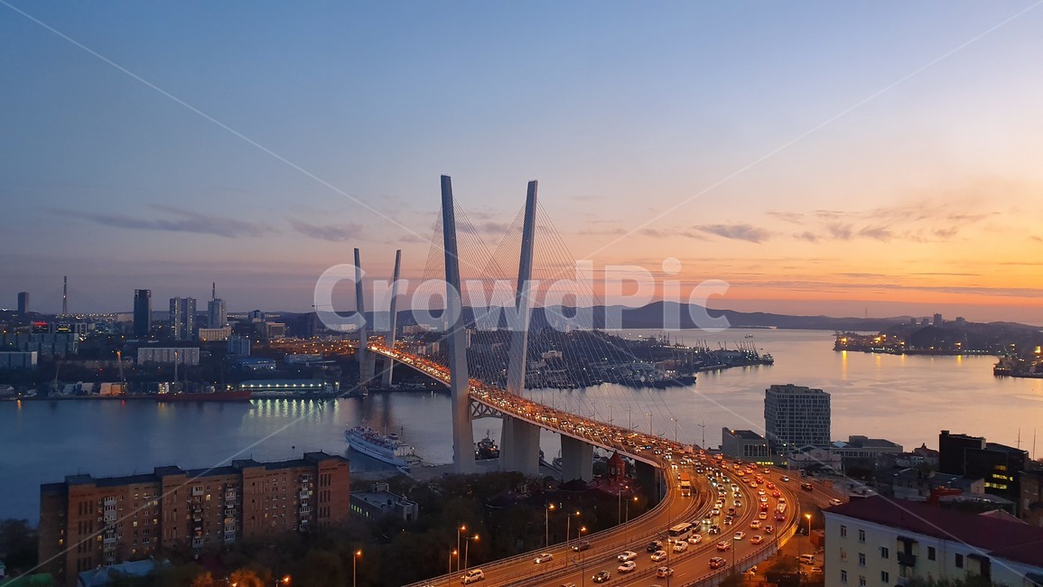 블라디보스토크,vladivostok,금각교,다리,전망,야경,road,도로,고속도로,러시아,노을,해질녘,선셋,sunset