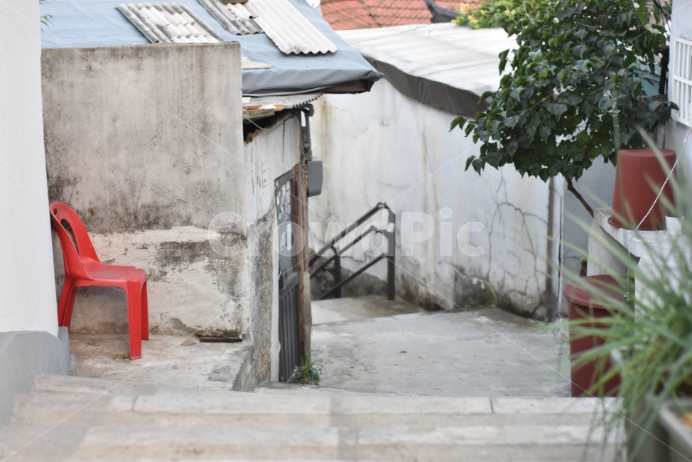 홀로,낡은,언덕위에집,계단,씁슬,골목길,alley