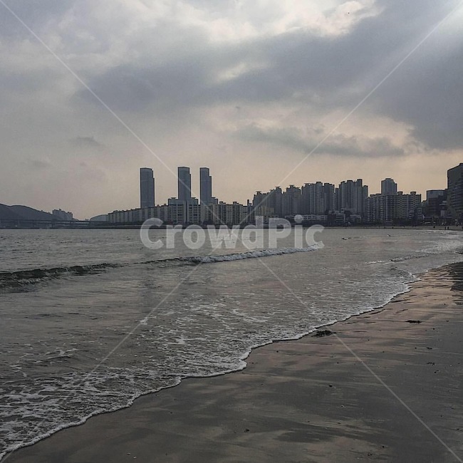 부산,바다,하늘,파도,건물