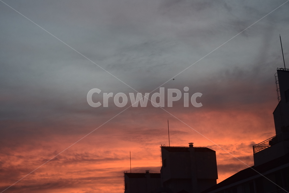 붉은하늘,sky,하늘,황혼,자연,redsky,일몰,비행기
