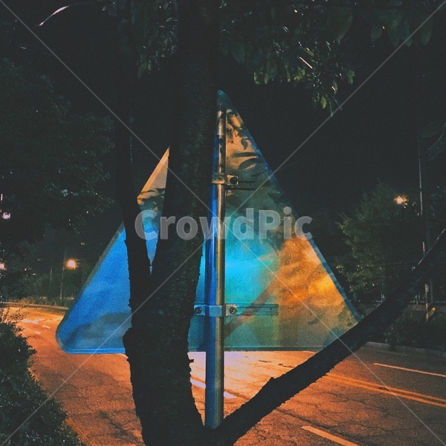 표지판,밤,어둠,도로,길거리