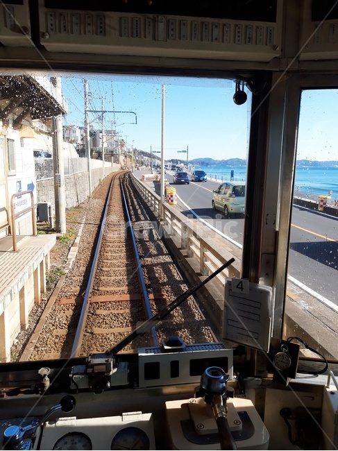 기찻길,레일,해안길,바다,일본