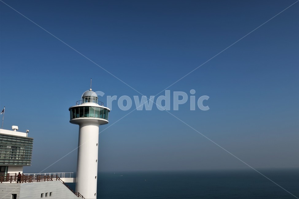 부산,등대,바다,해변,하얀,항로,표지,불빛,구조물,건물,시설,신호,수평선,등대,lighthouse