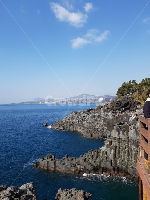 바다,하늘,제주도,주상절리,전망대