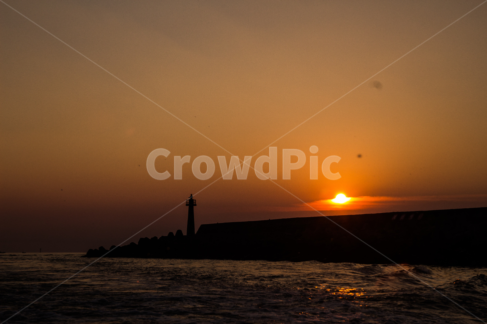 바다,대만,노을,해질녘,sea,outdoors,옥외,nature,sunlight,햇빛,보트,등대