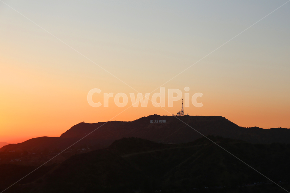 할리우드,nature,자연,outdoors,하늘,붉은하늘,일몰,산,mountain
