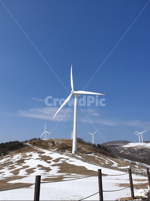평창,풍력발전,하늘목장,목장,겨울풍경