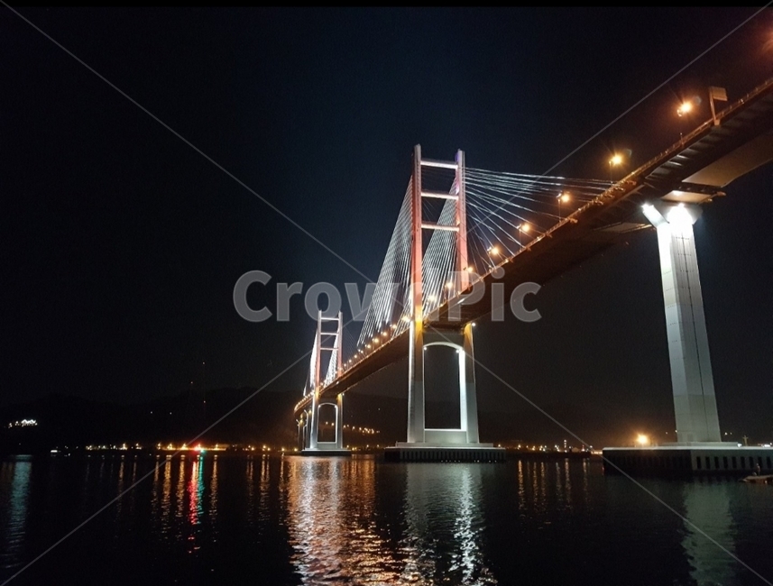 야경,다리,풍경,대교,밤,분위기