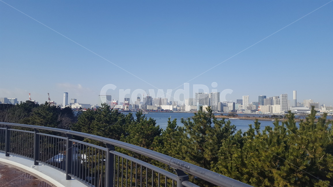 도심,바다,오다이바,일본,도쿄
