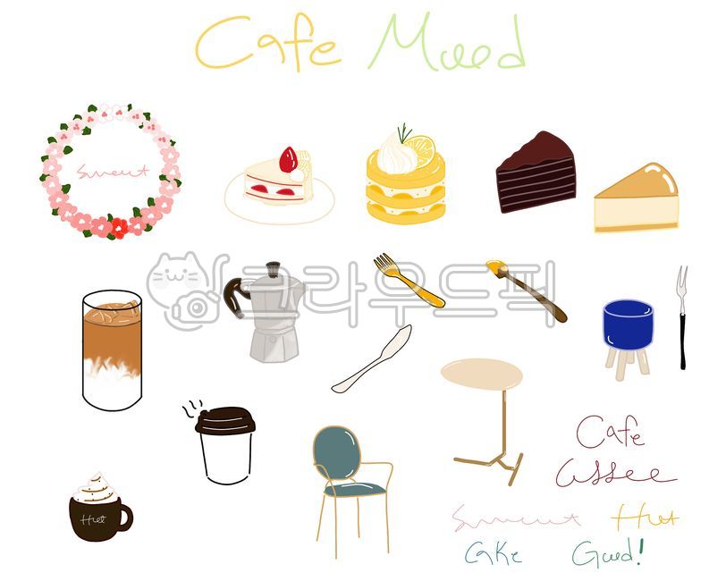 카페,케이크,커피,카페일러스트,케이크일러스트,커피일러스트,카페아이콘,cafeicon,cafeillustration,coffeeicon,카페가구,음식,디저트,식기류,스티커,커피,카페,coffee,cafe