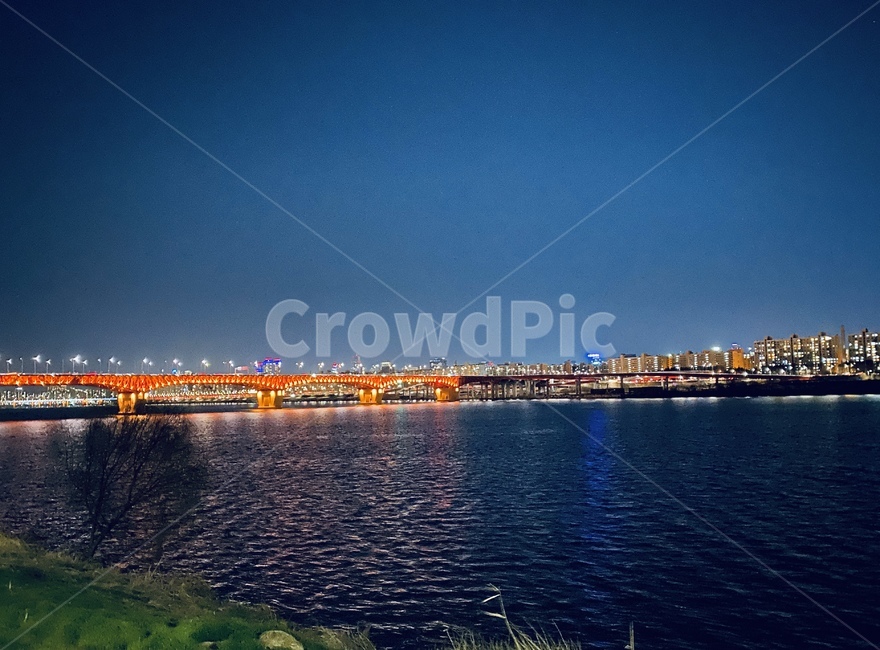 성수대교,강,대교,night,building