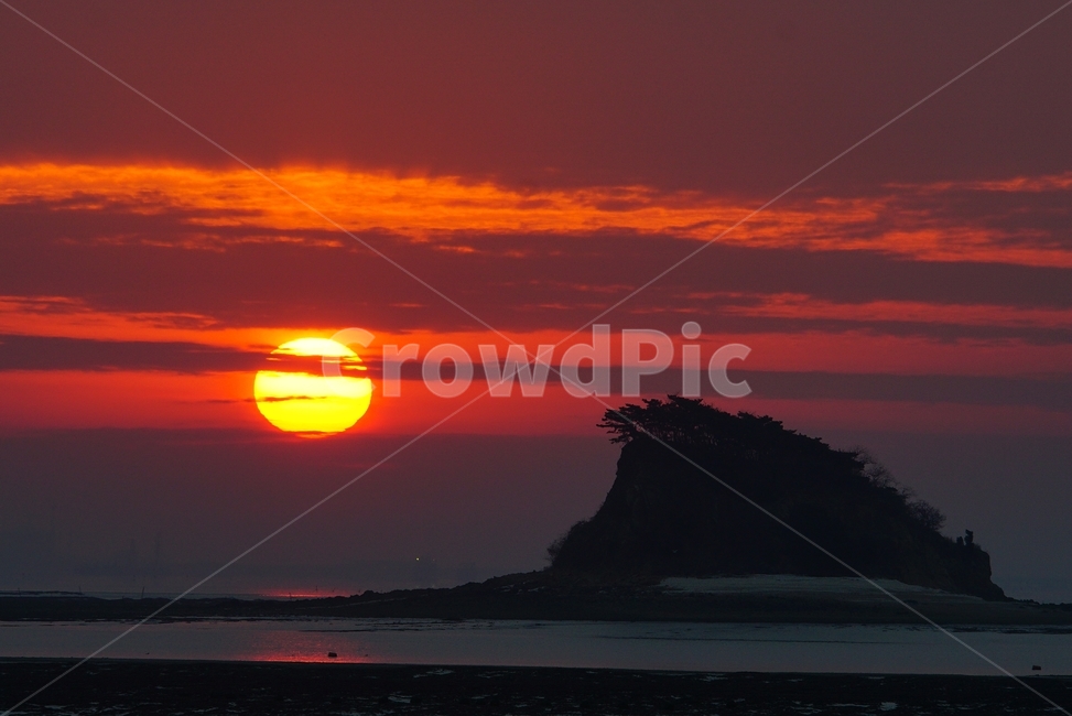 일출,대한민국,인천,매도랑,섬,자연,풍경,nature,landscape,한국자연풍경,한국자연경관,korea nature landscape,outdoors,옥외,sunset,일몰,dawn,새벽,sky,하늘,red sky,붉은 하늘,dusk,황혼