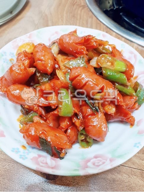 음식,그릇,소세지,소세지볶음,소세지야채볶음