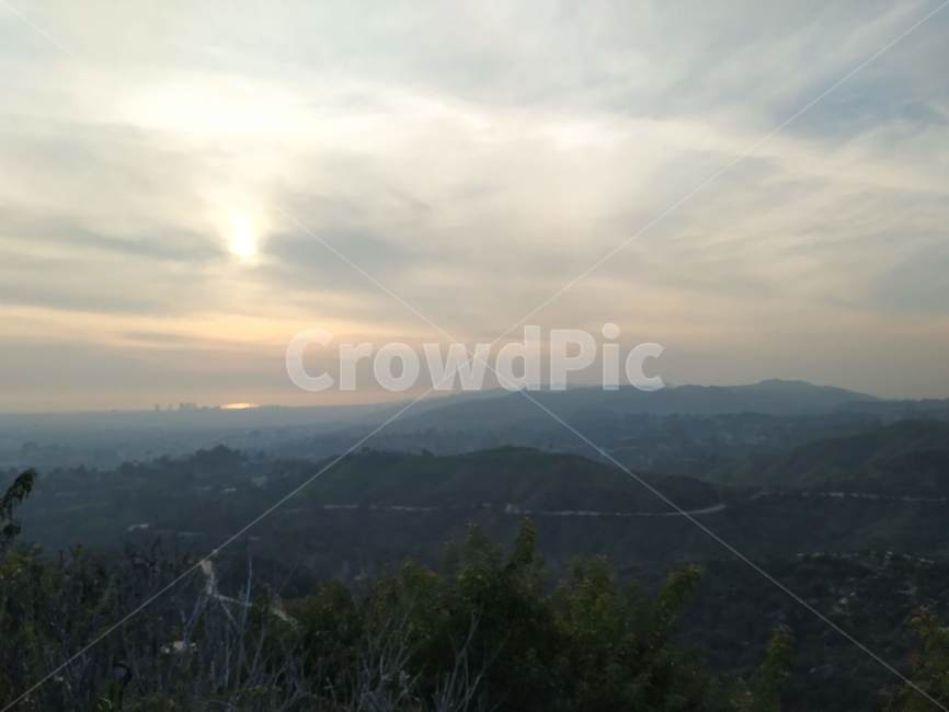 석양,노을,하늘,구름,산,자연,풍경,nature,landscape,outdoors,옥외,mountain range,산맥,mountain,경치