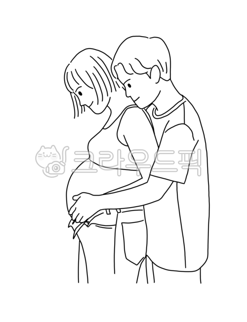 만삭, 만삭일러스트, 임신, 임산부, 임산부그림, 사진,이미지,일러스트,캘리그라피 - 도루작가