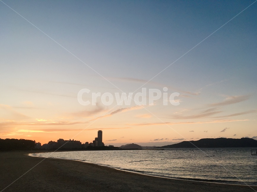 노을,해변,해질녘,nature,바다,일몰