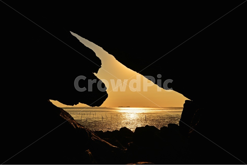nature,자연,light,빛,flare,플레어,outdoors,옥외,영광,백수,해식동굴,바다,해안,해변,일몰,해넘이,노을,황혼