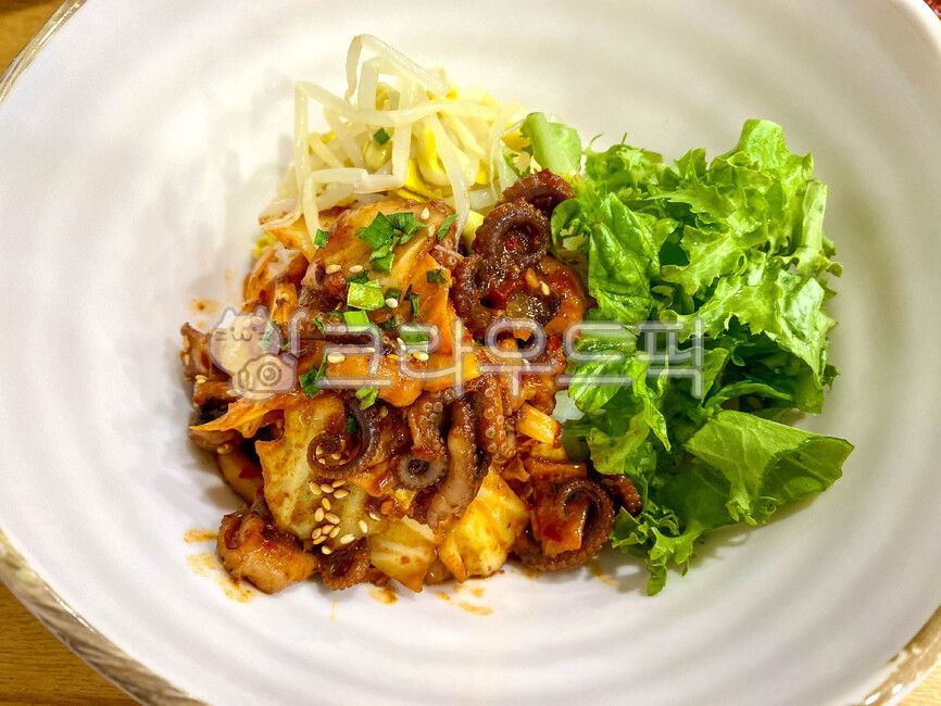 plant,쭈꾸미,콩나물,상추,비빔밥,쭈꾸미비빔밥,매콤한음식