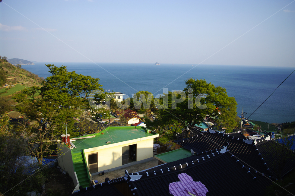 남해,가천마을,풍경,나무,바다,마을,하늘,지붕,시골,마을,풍경,landscape,country,rural,town