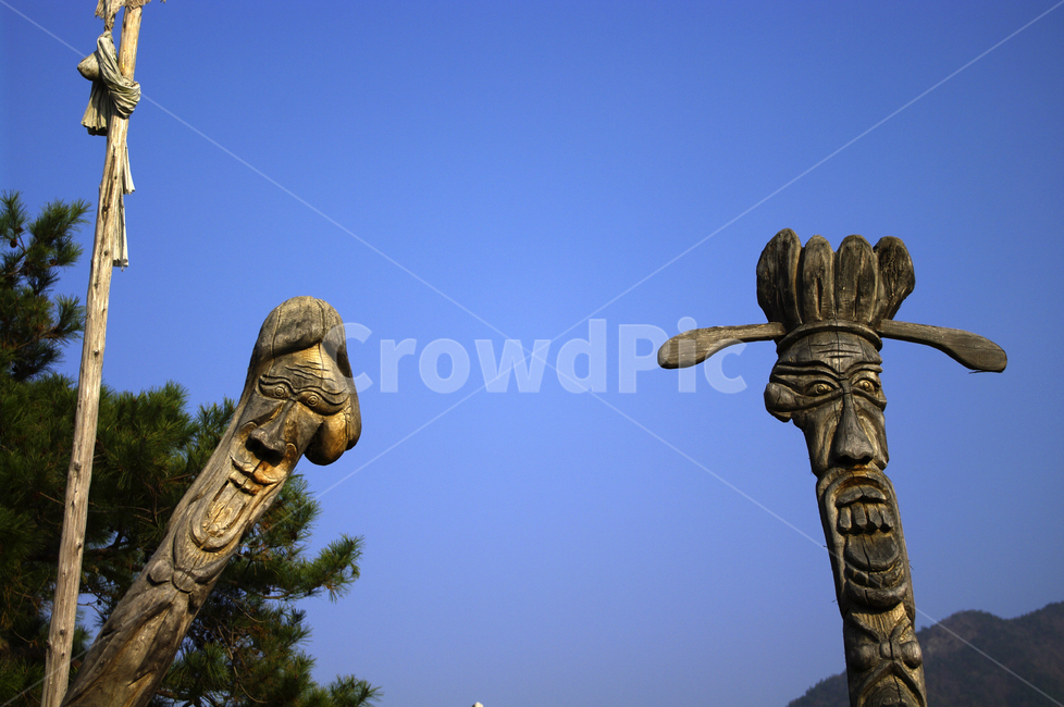 하늘,장승,원목,전통,wood,한국전통,한국문화,korean traditional,korean culture,조각상,동상,석상,조형물,statue,bronze statue,stone statue